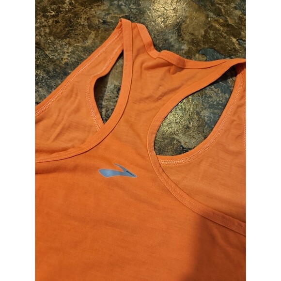 Brooks Distance Graphic Tank Women's Run Happy XS Orange Racerback (A184) - Picture 5 of 8